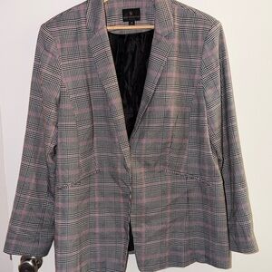 Worthington Pink and Black Plaid Blazer